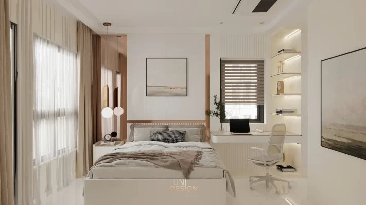 Sắc kem nhẹ nhàng trong nội thất căn hộ
