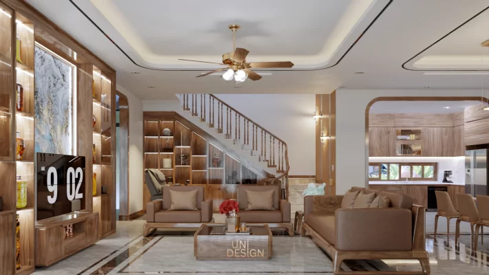 Nội thất biệt thự sang trọng hiện đại gỗ
