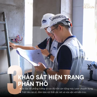 Kỹ sư khảo sát hiện trạng để sản xuất và lắp đặt nội thất chuẩn xác từng milimet.