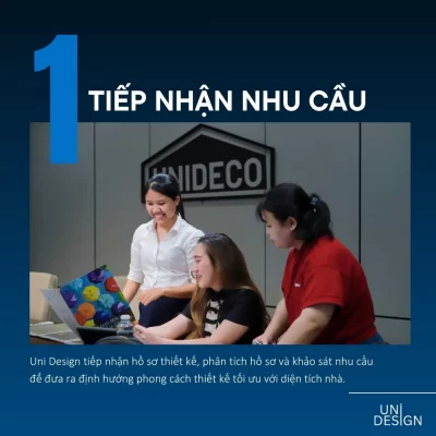 Uni Design tiếp nhận nhu cầu và tư vấn định hướng thiết kế thi công nội thất cho khách hàng.