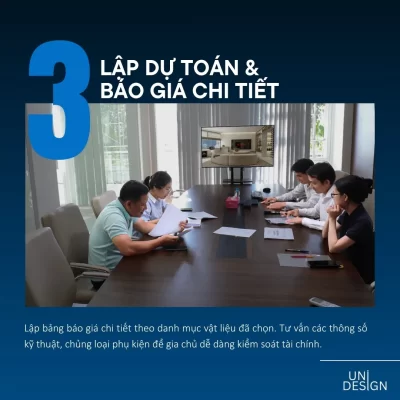 Lập dự toán chi tiết và tư vấn thông số kỹ thuật cho khách hàng để kiểm soát tài chính.