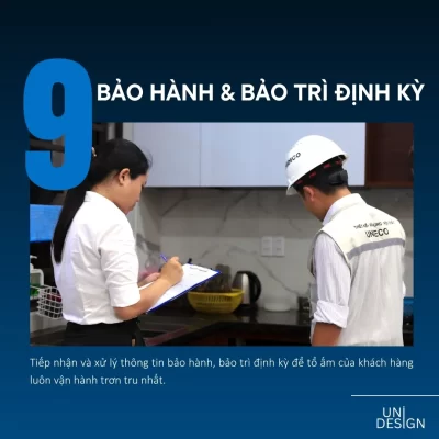 Tiếp nhận thông tin bảo hành và thực hiện công tác bảo trì định kỳ cho công trình.